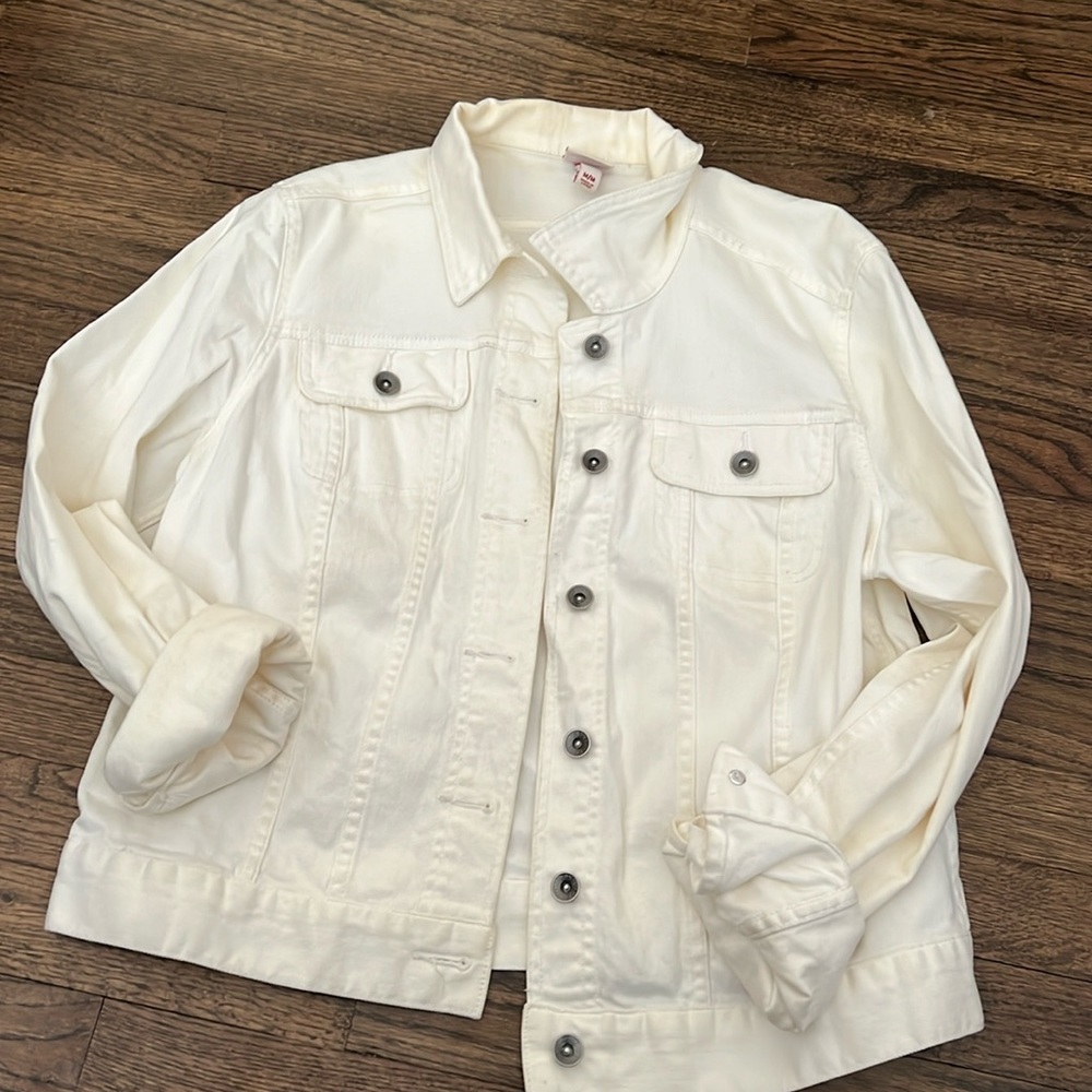 Size M - Merona Off White Denim Coat